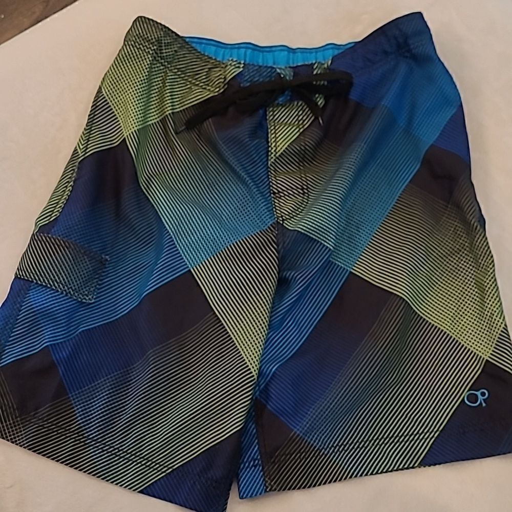 OP men's shorts, geometric design